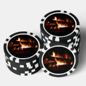 Fireplace Warm Winter Scene Photography Poker Chips (Opstapeling)