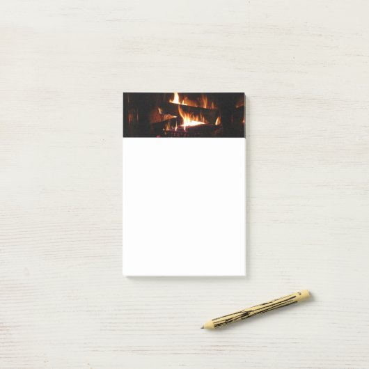 Fireplace Warm Winter Scene Photography Post-it® Notes (Op bureau)
