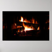 Fireplace Warm Winter Scene Photography Poster (Voorkant)