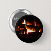 Fireplace Warm Winter Scene Photography Ronde Button 5,7 Cm (Voorkant /achterkant)