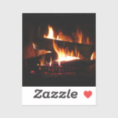 Fireplace Warm Winter Scene Photography Sticker (Vel)