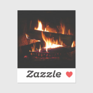 Fireplace Warm Winter Scene Photography Sticker