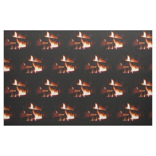 Fireplace Warm Winter Scene Photography Stof (Fat Quarter)