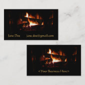 Fireplace Warm Winter Scene Photography Visitekaartje (Voorkant / Achterkant)