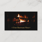 Fireplace Warm Winter Scene Photography Visitekaartje (Achterkant)