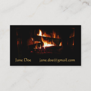Fireplace Warm Winter Scene Photography Visitekaartje