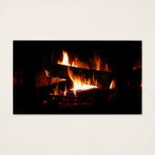 Fireplace Warm Winter Scene Photography Visitekaartje (Achterkant)