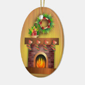 Fireplace with Stockings Keramisch Ornament (Links)