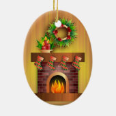 Fireplace with Stockings Keramisch Ornament (Achterkant)
