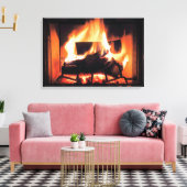 Fireplace Wrapped Canvas (Insitu (Woonkamer))