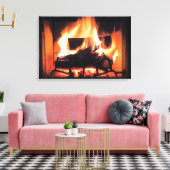 Fireplace Wrapped Canvas Afdruk (Insitu (Woonkamer))