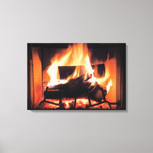 Fireplace Wrapped Canvas Afdruk (Voorkant)