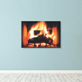 Fireplace Wrapped Canvas Afdruk (Insitu (Houten vloer))