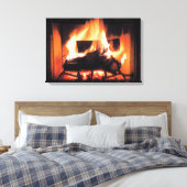 Fireplace Wrapped Canvas Afdruk (Insitu (Slaapkamer))