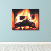 Fireplace Wrapped Canvas Afdruk (Insitu (Houten vloer))