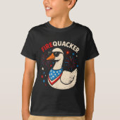 Firequacker Goose Funny 4th of July Party Mannen V T-shirt (Voorkant)