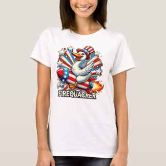 Firequacker - Grappige Patriottische Gans op een R T-shirt