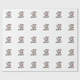 FireQuacker Patriottische Gans Vintage 4 juli Dek Cadeaupapier