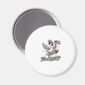 FireQuacker Patriottische Gans Vintage 4 juli Dek Magneet (Voorkant / Achterkant)