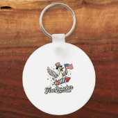 FireQuacker Patriottische Gans Vintage 4 juli Dek Sleutelhanger (Voorkant)