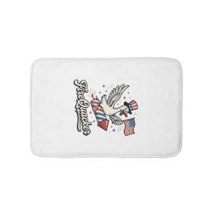 FireQuacker Patriottische Gans Vintage 4 juli Vers Badmat