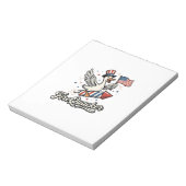 FireQuacker Patriottische Gans Vintage 4 juli Vers Notitieblok (Linkerzijde)