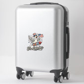 FireQuacker Patriottische Gans Vintage 4 juli Vers Sticker (Koffer)