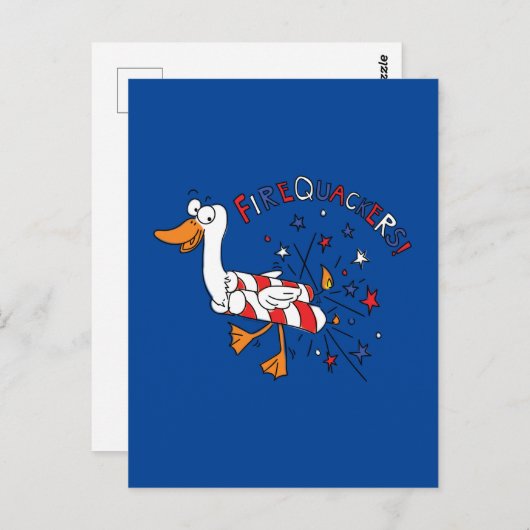 Firequackers 4 juli Briefkaart Duck (Voorkant / Achterkant)