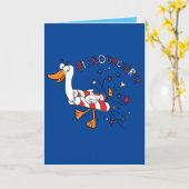 Firequackers 4 juli Duck Funny Wenskaart Kaart (Gele Bloem)