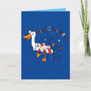 Firequackers 4 juli Duck Funny Wenskaart Kaart