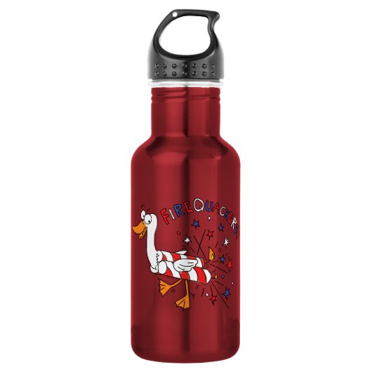 Firequackers 4 juli Duck Water Bottle Waterfles (Voorkant)