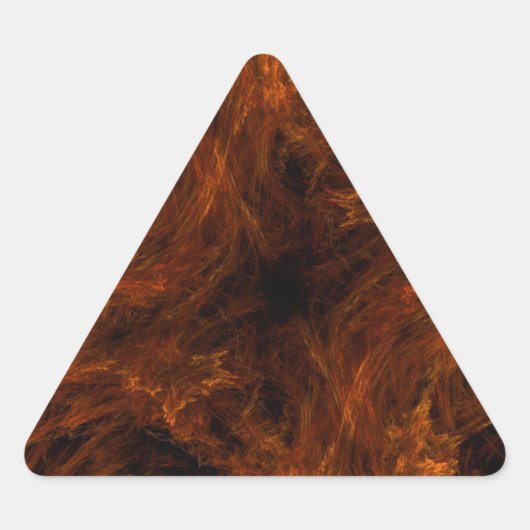 Firery Oranje Abstract Fractal Triangle Sticker (Voorkant)