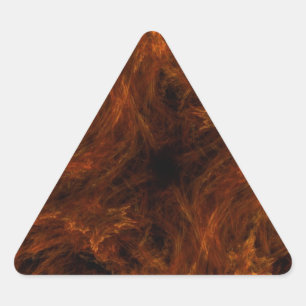 Firery Oranje Abstract Fractal Triangle Sticker
