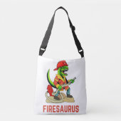 Firesaurus brandweerman dinosaurus T Rex Crossbody Tas (Voorkant)