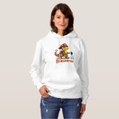 Firesaurus – Cute Dinosaur Brandweerman Cartoon Hoodie (Voorkant volledig)