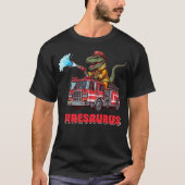 Firesaurus Firefighter Fire Truck T-Rex Dinosaur L T-shirt (Voorkant)