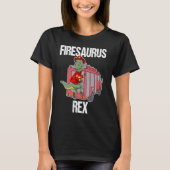 Firesaurus Rex Dinosaur Firefighter Fireman Boys T-shirt (Voorkant)