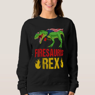 Firesaurus Rex Dinosauriërs Vintage Brandweer Bran Trui
