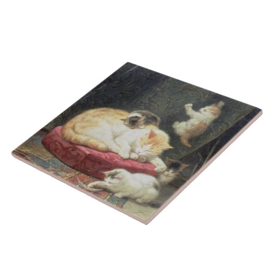 Fireside Bliss (olie op het paneel) Tegeltje (Zijkant)