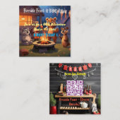 Fireside Feest: BBQ Bash uitnodiging Informatiekaartje (Voorkant / Achterkant)