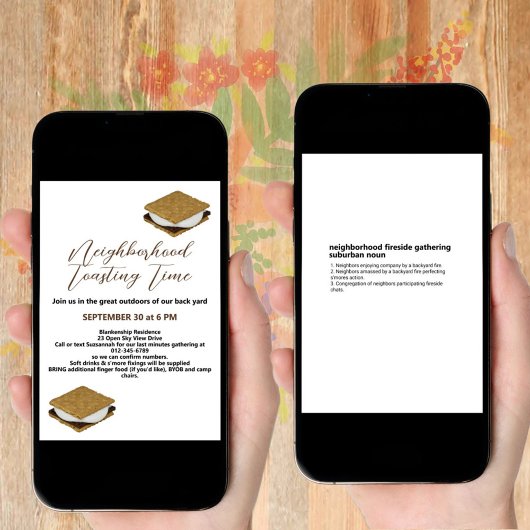 Fireside S'Mores Gathering Digitale Download Kaart