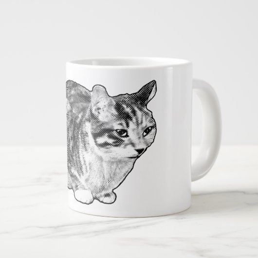 Fireside Tabby met Stippen met sneeuwkussen Grote Koffiekop (Voorkant rechts)