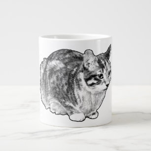 Fireside Tabby met Stippen met sneeuwkussen Grote Koffiekop