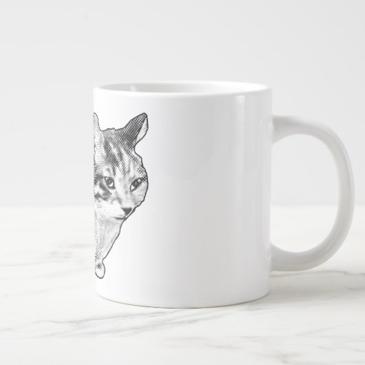 Fireside Tabby met Stippen met sneeuwkussen Grote Koffiekop (Rechts)