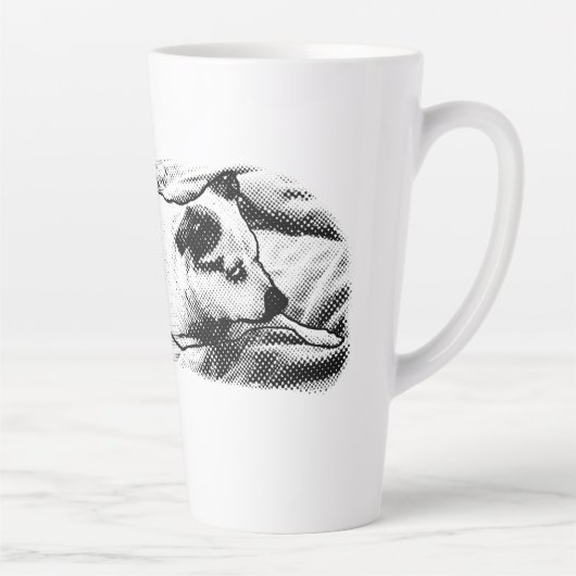 Fireside Terrier with Snow-Kissed Speckles Latte Mok (Rechts)