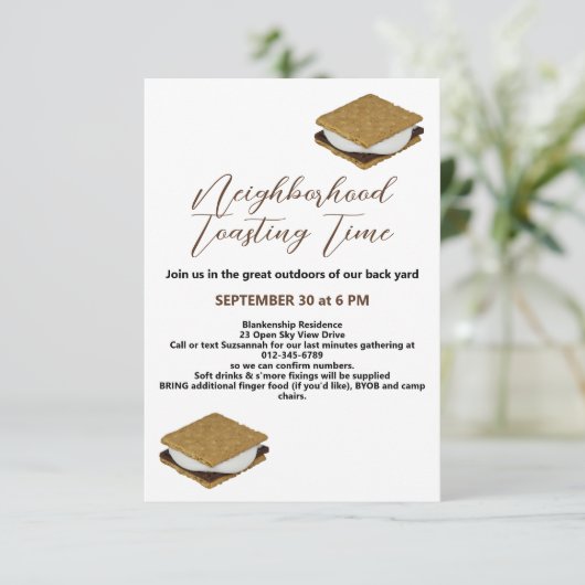 Fireside's Mores Verzamelen Digitale Download Kaart (Staand voorkant)