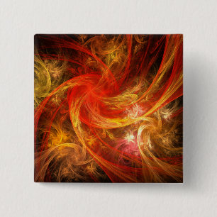 Firestorm Abstract Art Button (vierkant)