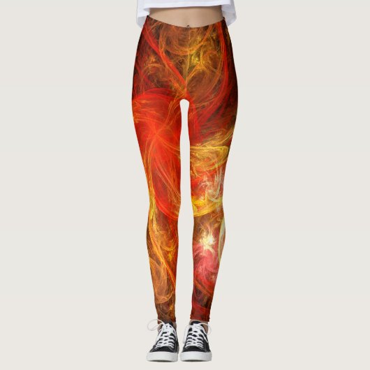 Firestorm Abstract Art Leggings (Voorkant)