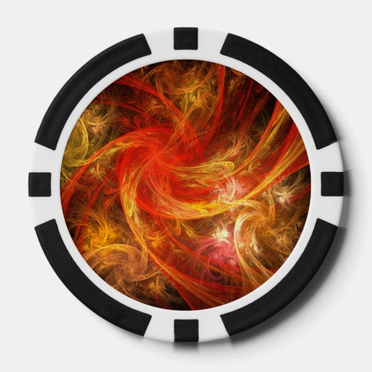 Firestorm Abstract Art Poker Chips (Voorkant)