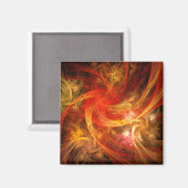 Firestorm Abstract Art Square Magnet (Voorkant / Achterkant)